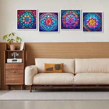 Load image into Gallery viewer, 4PCS Mandala Glass Painting 30*30CM(Canvas) Full Round Drill Diamond Painting