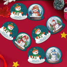 Load image into Gallery viewer, Christmas 12PCS DIY Snowman Crystal Ball Diamond Painting Greeting Card Set for Festivals