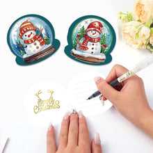 Load image into Gallery viewer, Christmas 12PCS DIY Snowman Crystal Ball Diamond Painting Greeting Card Set for Festivals