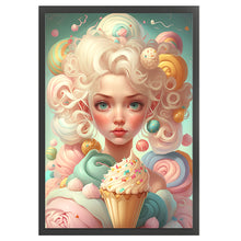 Load image into Gallery viewer, Huancan - Ice Cream Girl - 45*65CM 11CT 3 Stamped Cross Stitch