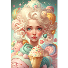 Load image into Gallery viewer, Huancan - Ice Cream Girl - 45*65CM 11CT 3 Stamped Cross Stitch