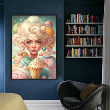 Load image into Gallery viewer, Huancan - Ice Cream Girl - 45*65CM 11CT 3 Stamped Cross Stitch