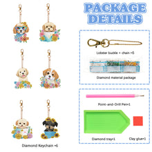 Load image into Gallery viewer, 6PCS Double Sided Special Shape Diamond Art Keyring (Puppy)