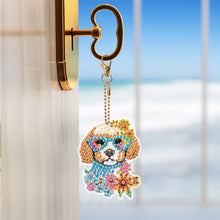 Load image into Gallery viewer, 6PCS Double Sided Special Shape Diamond Art Keyring (Puppy)