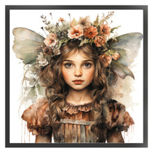 Load image into Gallery viewer, Yishu - Girl With Flowers And Butterflies - 50*50CM 11CT 3 Stamped Cross Stitch