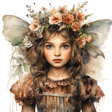 Load image into Gallery viewer, Yishu - Girl With Flowers And Butterflies - 50*50CM 11CT 3 Stamped Cross Stitch