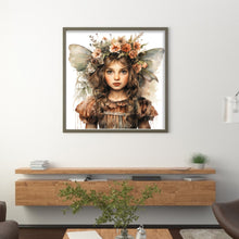 Load image into Gallery viewer, Yishu - Girl With Flowers And Butterflies - 50*50CM 11CT 3 Stamped Cross Stitch