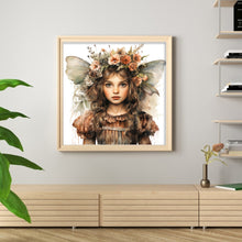 Load image into Gallery viewer, Yishu - Girl With Flowers And Butterflies - 50*50CM 11CT 3 Stamped Cross Stitch