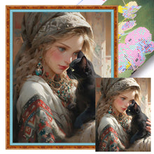 Load image into Gallery viewer, Yishu - Girl And Animals - 50*65CM 11CT 3 Stamped Cross Stitch