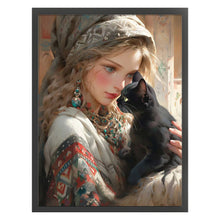 Load image into Gallery viewer, Yishu - Girl And Animals - 50*65CM 11CT 3 Stamped Cross Stitch