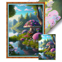 Load image into Gallery viewer, Yishu - Landscape With Mushrooms - 50*75CM 11CT 3 Stamped Cross Stitch