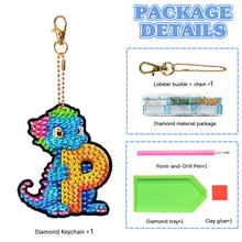 Load image into Gallery viewer, Dinosaur Letters P Double Sided Special Shape Diamond Painting Keychain Pendant