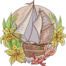 Load image into Gallery viewer, Joy Sunday - Flower Journey - 28*28CM 14CT 2 Stamped Cross Stitch