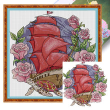 Load image into Gallery viewer, Joy Sunday - Flower Journey - 27*28CM 14CT 2 Stamped Cross Stitch