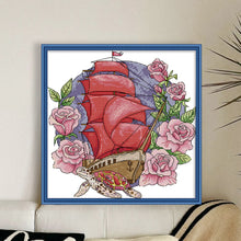 Load image into Gallery viewer, Joy Sunday - Flower Journey - 27*28CM 14CT 2 Stamped Cross Stitch