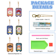 Load image into Gallery viewer, 6PCS Diamond Art Keyring Thief Double Sided Diamond Painting Keychain Seer Cards