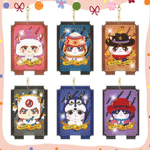 Load image into Gallery viewer, 6PCS Diamond Art Keyring Thief Double Sided Diamond Painting Keychain Seer Cards