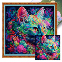 Load image into Gallery viewer, Yishu - Colorful Cat - 50*50CM 11CT 3 Stamped Cross Stitch
