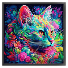 Load image into Gallery viewer, Yishu - Colorful Cat - 50*50CM 11CT 3 Stamped Cross Stitch