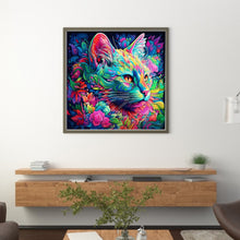 Load image into Gallery viewer, Yishu - Colorful Cat - 50*50CM 11CT 3 Stamped Cross Stitch