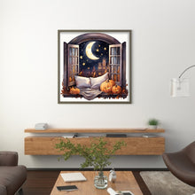 Load image into Gallery viewer, Huancan - Autumn Window Scene - 60*60CM 11CT 3 Stamped Cross Stitch