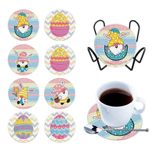 Load image into Gallery viewer, 8PCS Acrylic Round Diamond Painting Art Coaster Kit (Rainbow Gnome)