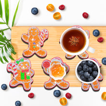 Load image into Gallery viewer, 10PCS Christmas Wooden Diamond Painting Art Coaster Kit (Xmas Gingerbread Man)