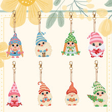 Load image into Gallery viewer, 8PCS Double Sided Diamond Art Keyring Full Drill Keyring (Cute Dwarf)