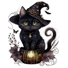 Load image into Gallery viewer, Yishu - Magic Black Cat - 50*65CM 11CT 3 Stamped Cross Stitch