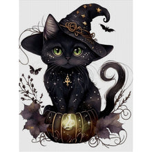 Load image into Gallery viewer, Yishu - Magic Black Cat - 50*65CM 11CT 3 Stamped Cross Stitch