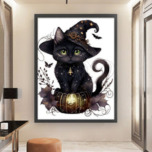 Load image into Gallery viewer, Yishu - Magic Black Cat - 50*65CM 11CT 3 Stamped Cross Stitch