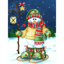 Load image into Gallery viewer, Skating Snowman 30*40CM(Canvas) Full Round Drill Diamond Painting