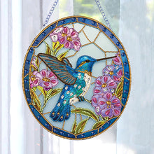 Load image into Gallery viewer, Hummingbird Stained Glass 2D/Flat DIY Diamond Art Single-Sided Drill Pendants