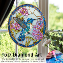 Load image into Gallery viewer, Hummingbird Stained Glass 2D/Flat DIY Diamond Art Single-Sided Drill Pendants