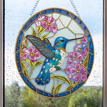 Load image into Gallery viewer, Hummingbird Stained Glass 2D/Flat DIY Diamond Art Single-Sided Drill Pendants