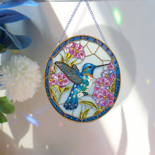 Load image into Gallery viewer, Hummingbird Stained Glass 2D/Flat DIY Diamond Art Single-Sided Drill Pendants