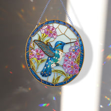 Load image into Gallery viewer, Hummingbird Stained Glass 2D/Flat DIY Diamond Art Single-Sided Drill Pendants