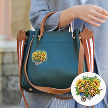 Load image into Gallery viewer, 6PCS Double Sided Special Shape Diamond Painting Keychain (Sunflower Buggy)