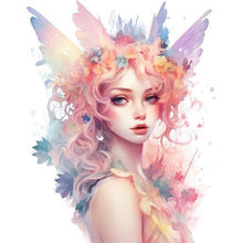 Load image into Gallery viewer, Yishu - Colorful Butterfly And Flower Girl - 50*60CM 11CT 3 Stamped Cross Stitch