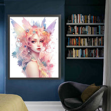 Load image into Gallery viewer, Yishu - Colorful Butterfly And Flower Girl - 50*60CM 11CT 3 Stamped Cross Stitch