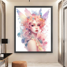 Load image into Gallery viewer, Yishu - Colorful Butterfly And Flower Girl - 50*60CM 11CT 3 Stamped Cross Stitch