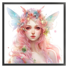 Load image into Gallery viewer, Yishu - Colorful Butterfly And Flower Girl - 50*50CM 11CT 3 Stamped Cross Stitch