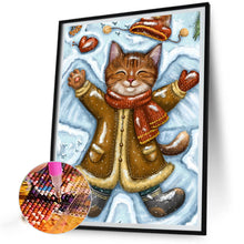 Load image into Gallery viewer, Cat Lying In The Snow 40*50CM(Canvas) Full Round Drill Diamond Painting
