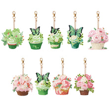 Load image into Gallery viewer, 9PCS Double Sided Special Shape Diamond Art Keyring (Dessert Flowers)