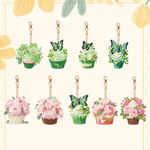 Load image into Gallery viewer, 9PCS Double Sided Special Shape Diamond Art Keyring (Dessert Flowers)