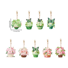 Load image into Gallery viewer, 9PCS Double Sided Special Shape Diamond Art Keyring (Dessert Flowers)