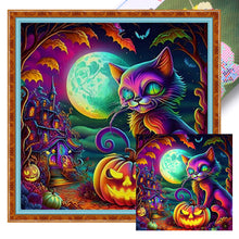Load image into Gallery viewer, Huancan - Pumpkin Cat - 50*50CM 11CT 3 Stamped Cross Stitch