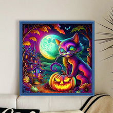 Load image into Gallery viewer, Huancan - Pumpkin Cat - 50*50CM 11CT 3 Stamped Cross Stitch