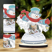Load image into Gallery viewer, Christmas Snowman Wooden Desktop Diamond Painting Ornament (4)