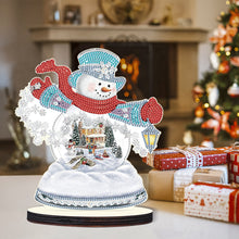 Load image into Gallery viewer, Christmas Snowman Wooden Desktop Diamond Painting Ornament (4)